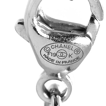 Chanel Crystal Pearl CC Pendant Necklace Silver 5 of 5