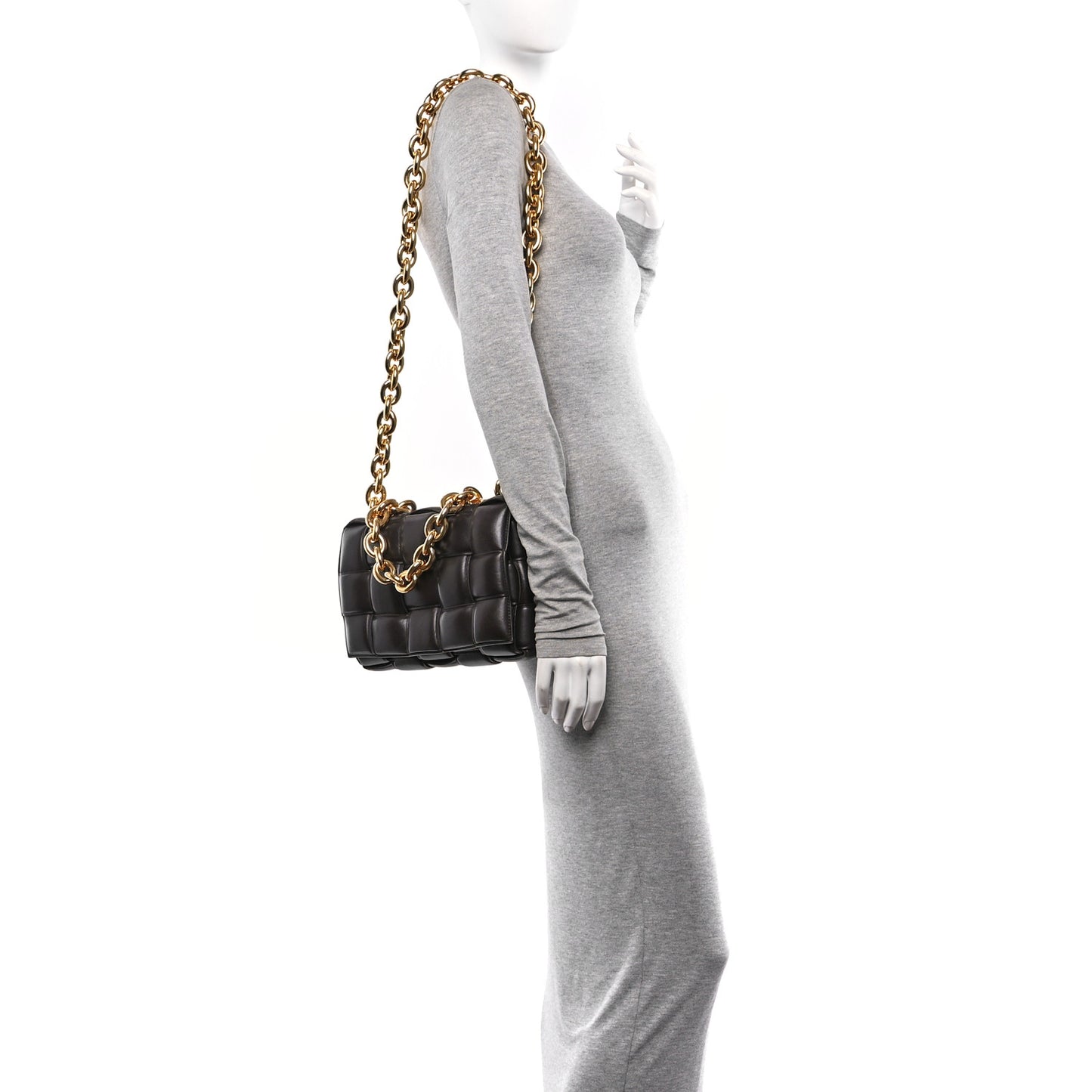 Lambskin Maxi Intreccio Padded Chain Cassette Crossbody Bag Fondant