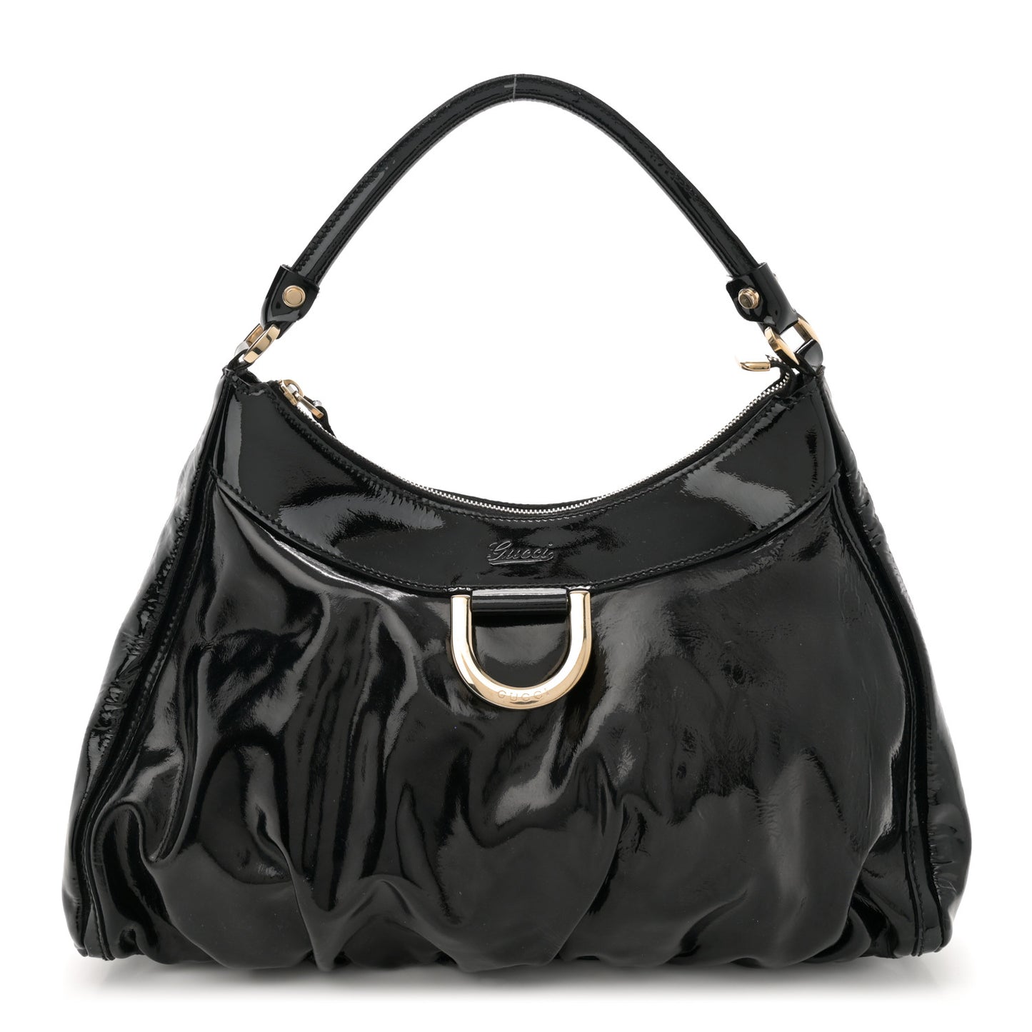 Patent Large D Ring Hobo Black