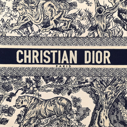 Christian Dior Canvas Embroidered Large Dioriviera Toile De Jouy Book Tote Blue 8 of 13