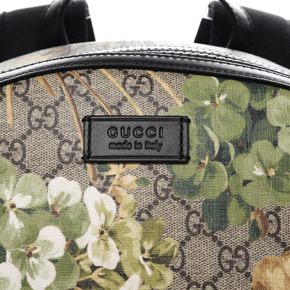 Gucci GG Supreme Monogram Blooms Medium Day Backpack Beige New Military Black 8 of 8
