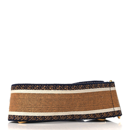 Christian Dior Canvas Embroidered Shoulder Strap Chocolate Multicolor 2 of 4