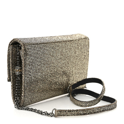 Judith Leiber Satin Glitter Chelsea Twinkle Clutch Ebonized Gold 3 of 12