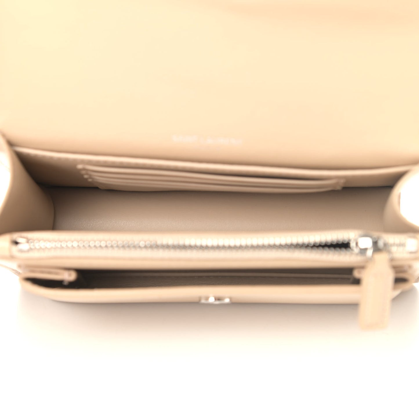 Calfskin Monogram Sunset Chain Wallet Nude Powder