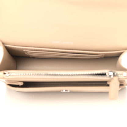 Saint Laurent Calfskin Monogram Sunset Chain Wallet Nude Powder 4 of 5