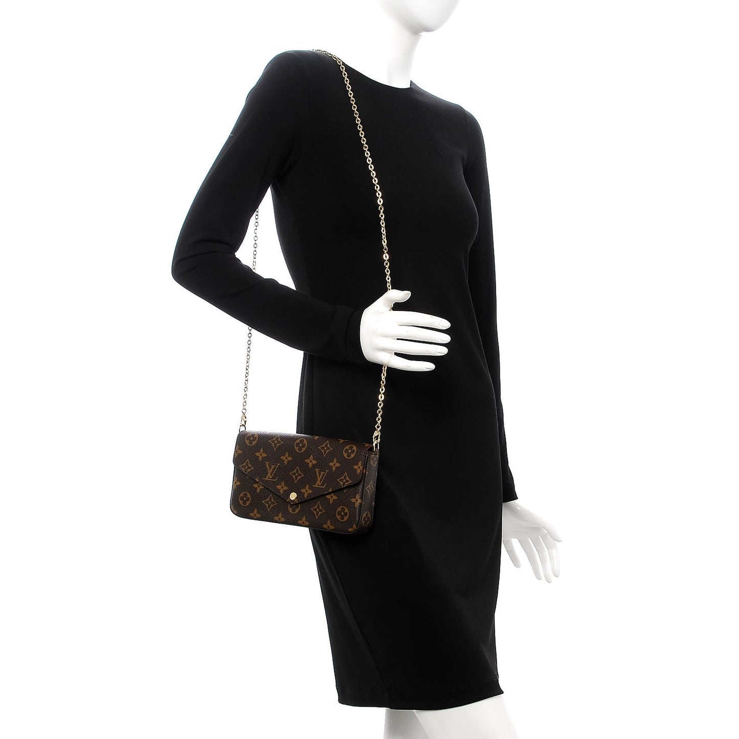 Monogram Pochette Felicie Chain Wallet Fuchsia