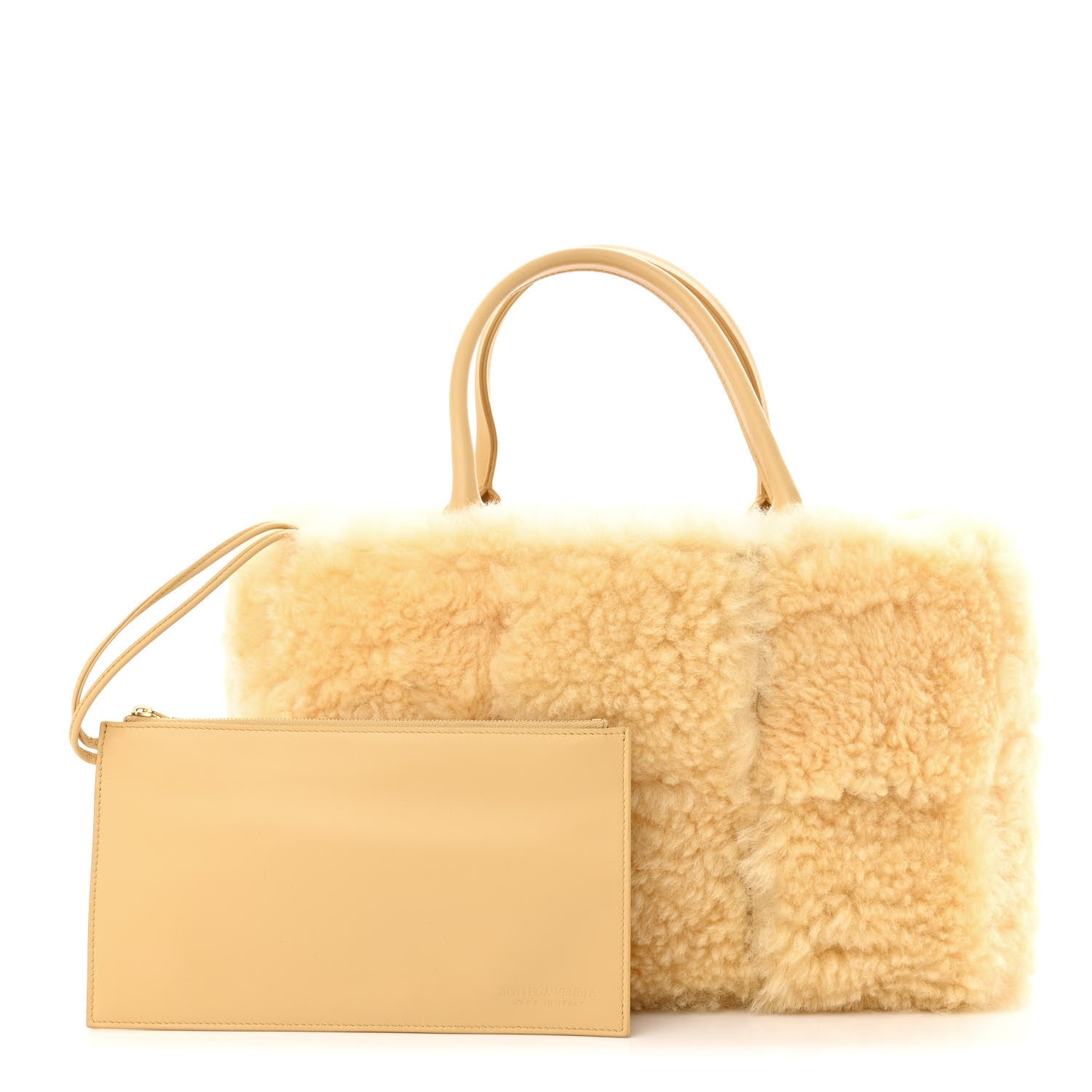 Bottega Veneta Shearling Small Intrecciato Arco Tote Teddy 3 of 10