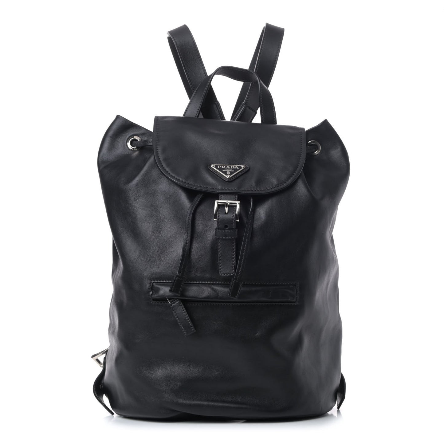 Soft Calfskin Cinch Backpack Black