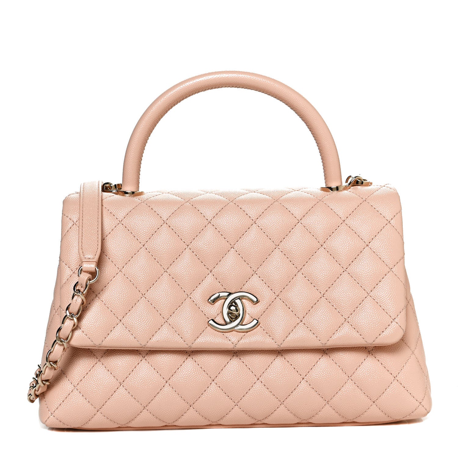 Chanel Caviar Quilted Small Coco Handle Flap Beige 1 of 11