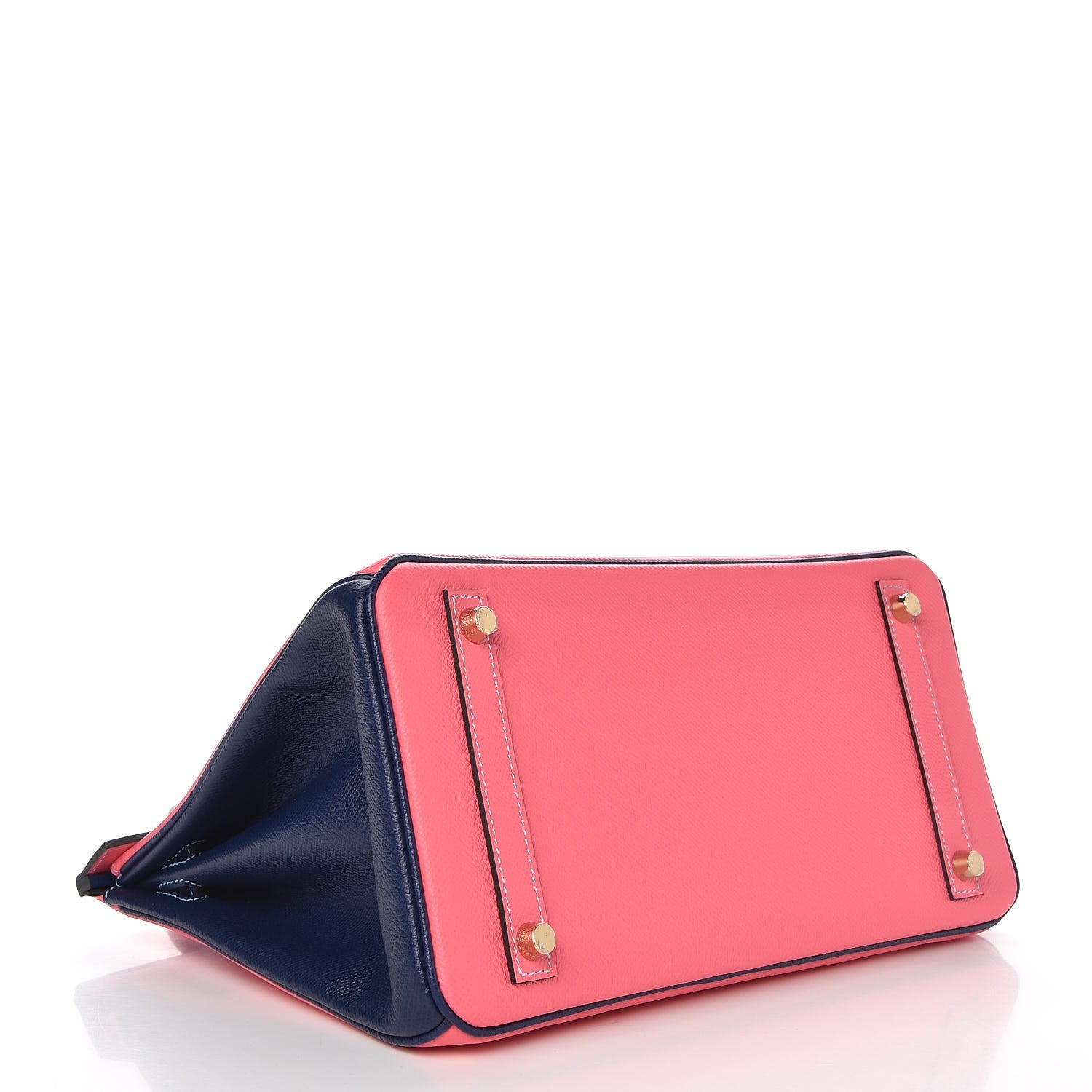 Hermes Epsom Horseshoe Birkin 30 Rose Azalee Bleu Saphir 4 of 32