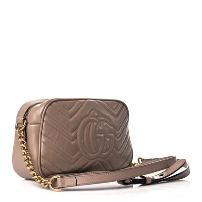 Gucci Calfskin Matelasse Small GG Marmont Chain Shoulder Bag Porcelain Rose 3 of 17