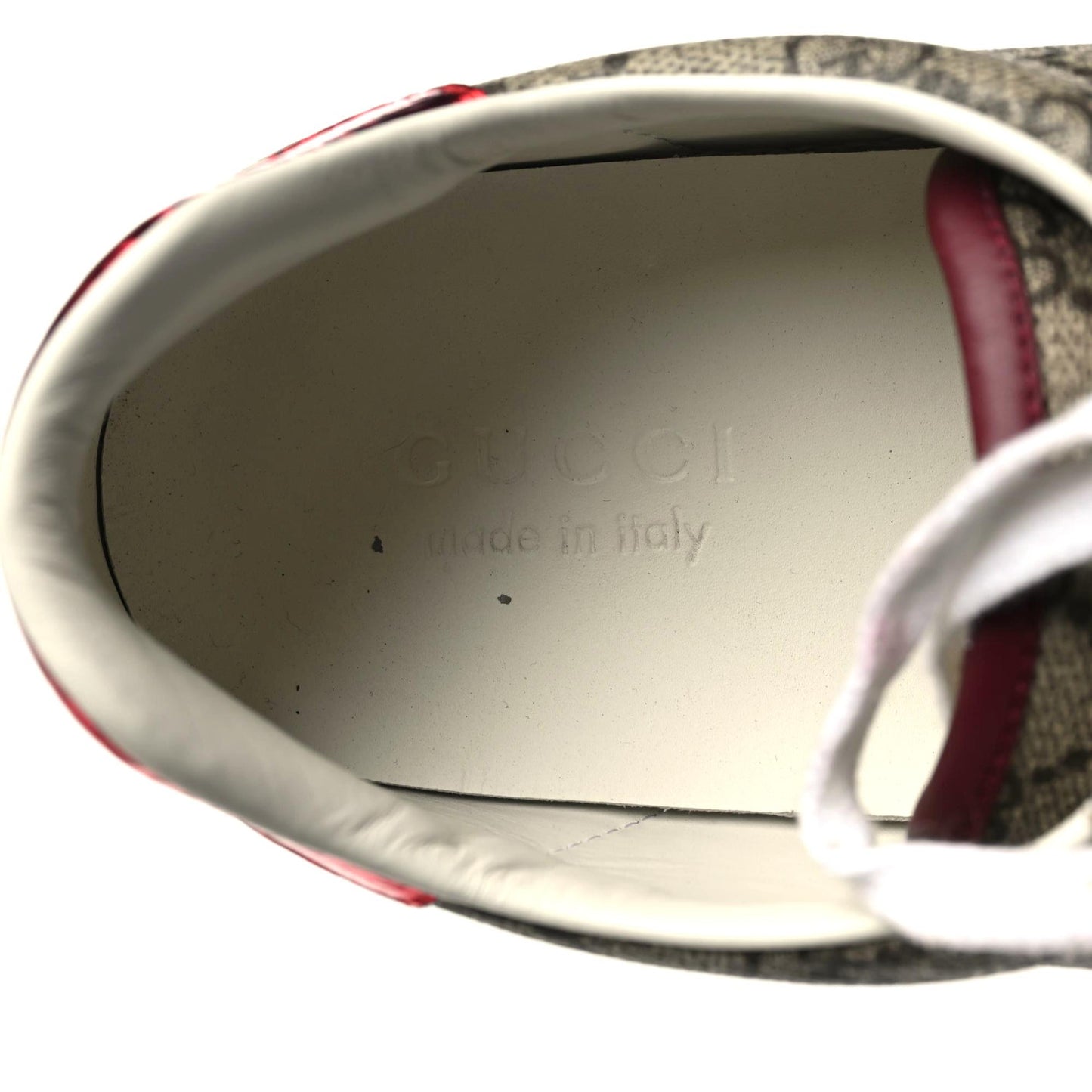 GG Supreme Monogram Ayers Web Mens New Ace Sneakers 9.5 Beige Red