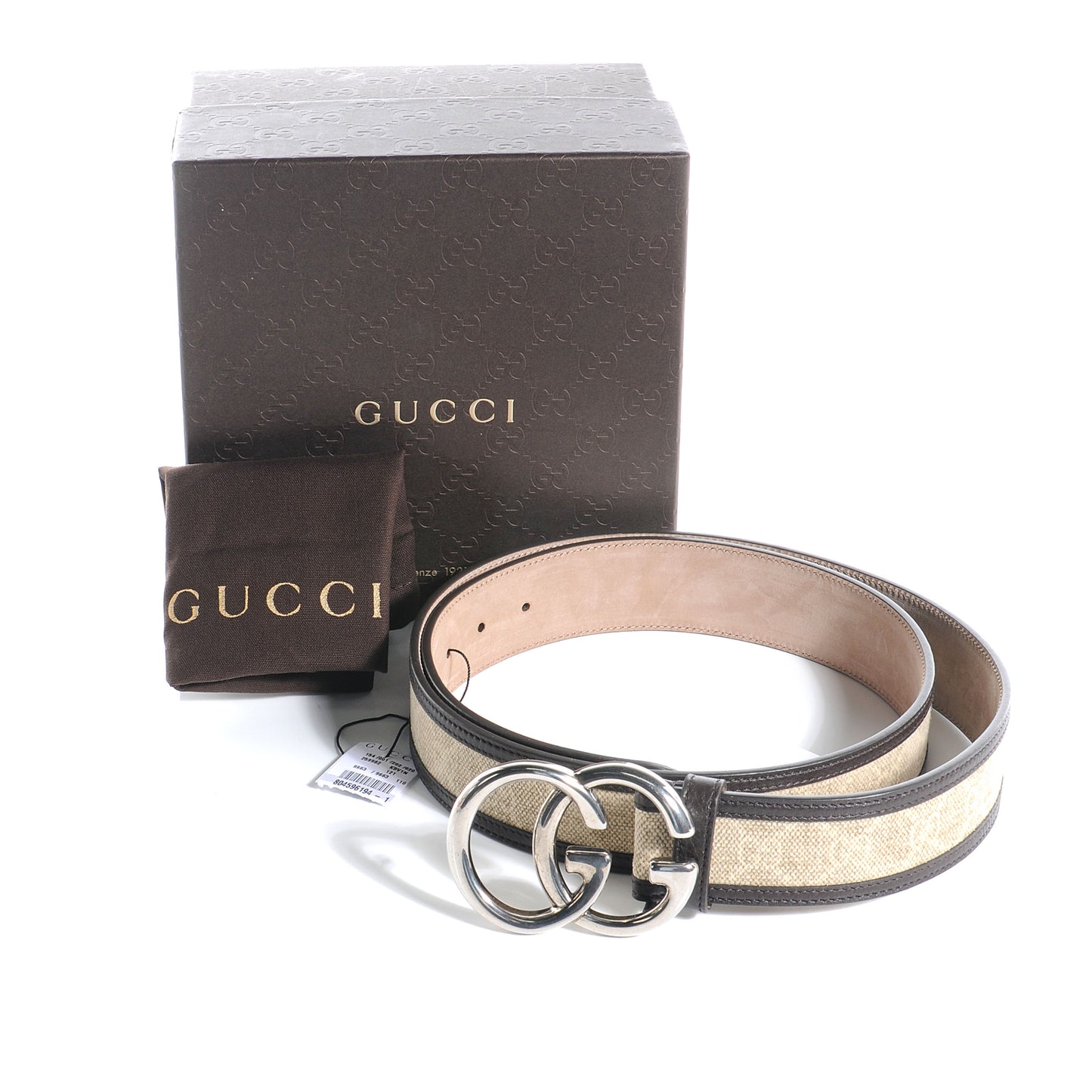 Monogram Leather Double G Belt 110 44
