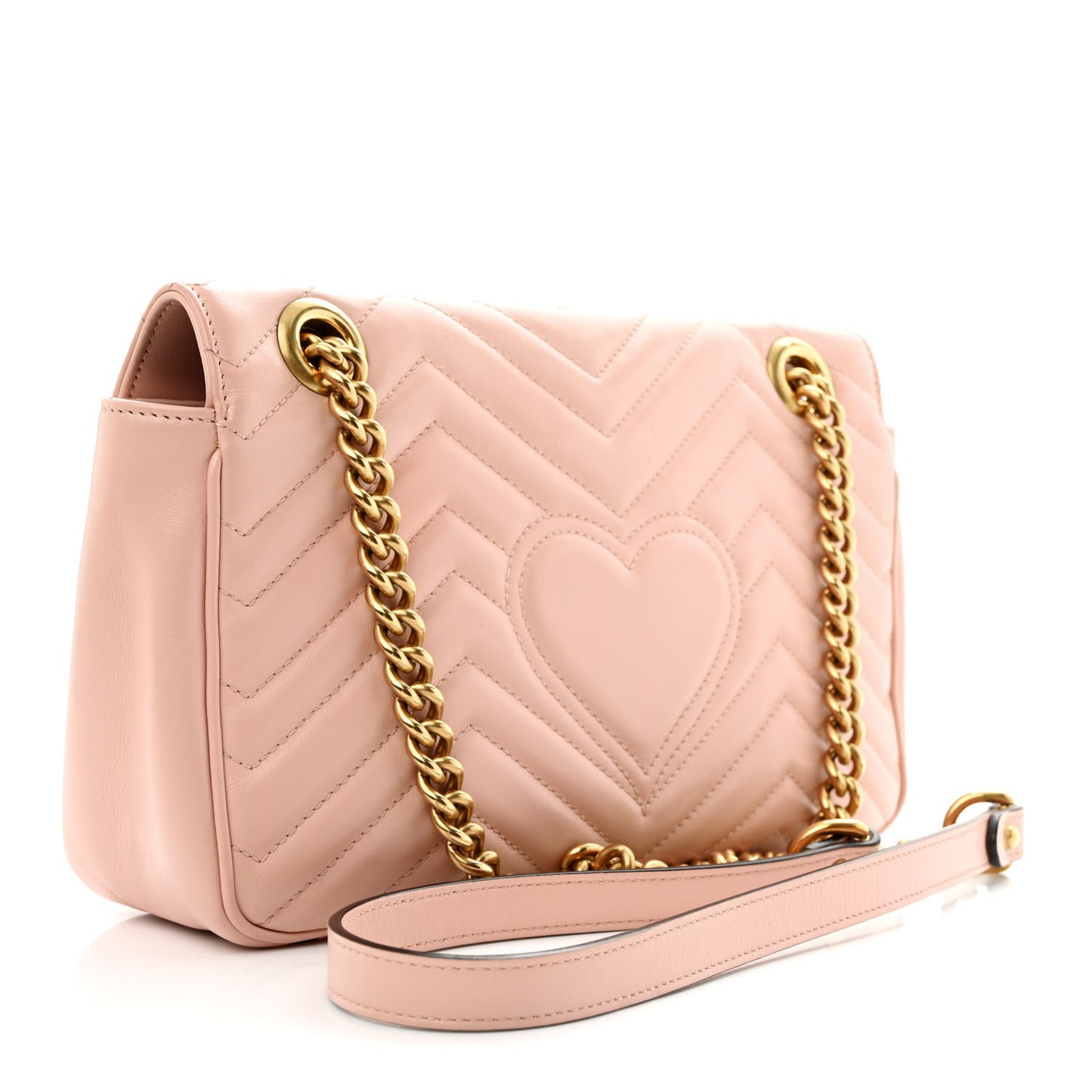 Calfskin Matelasse Small GG Marmont Shoulder Bag Perfect Pink