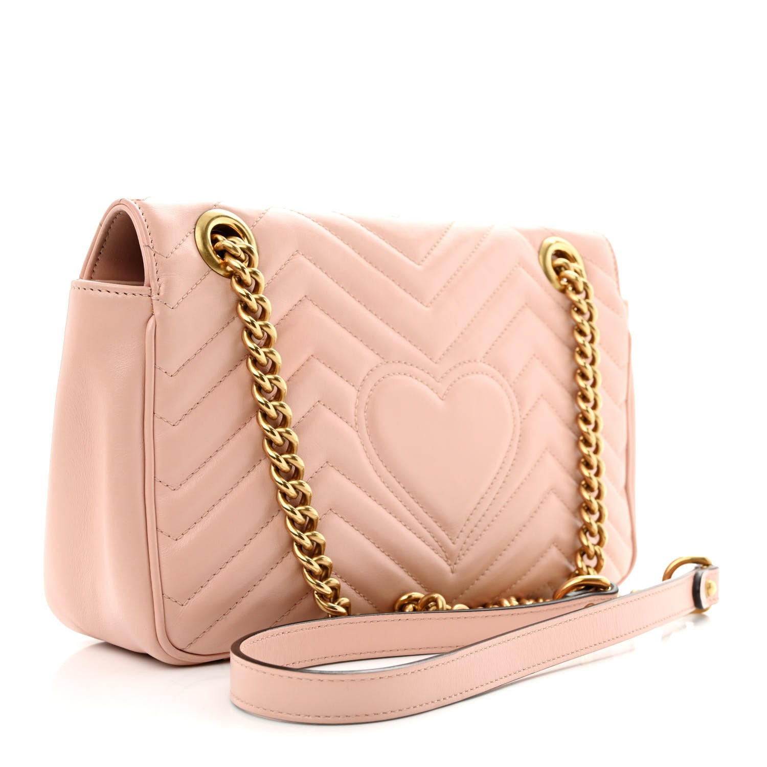 Gucci Calfskin Matelasse Small GG Marmont Shoulder Bag Perfect Pink 3 of 10
