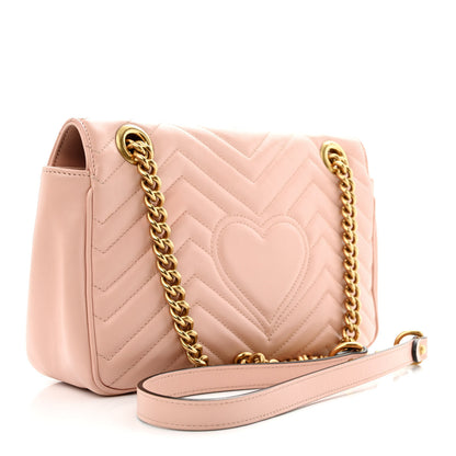 Gucci Calfskin Matelasse Small GG Marmont Shoulder Bag Perfect Pink 3 of 10