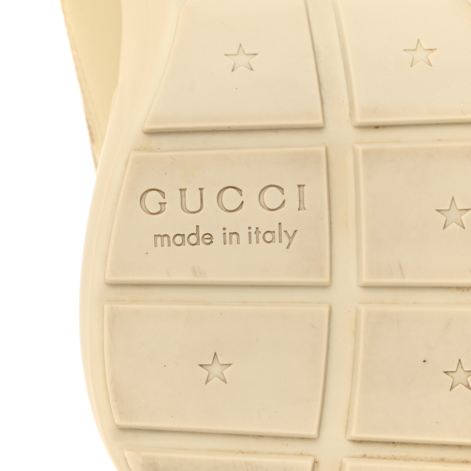 Gucci Calfskin Logo Womens Rhyton Sneakers 37.5 Ivory 8 of 9