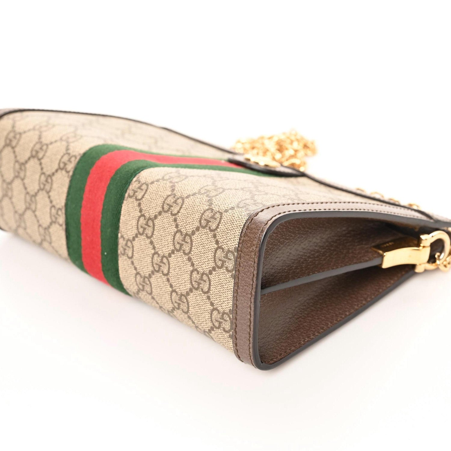 Gucci GG Supreme Monogram Web Small Ophidia Chain Shoulder Bag Brown 7 of 12