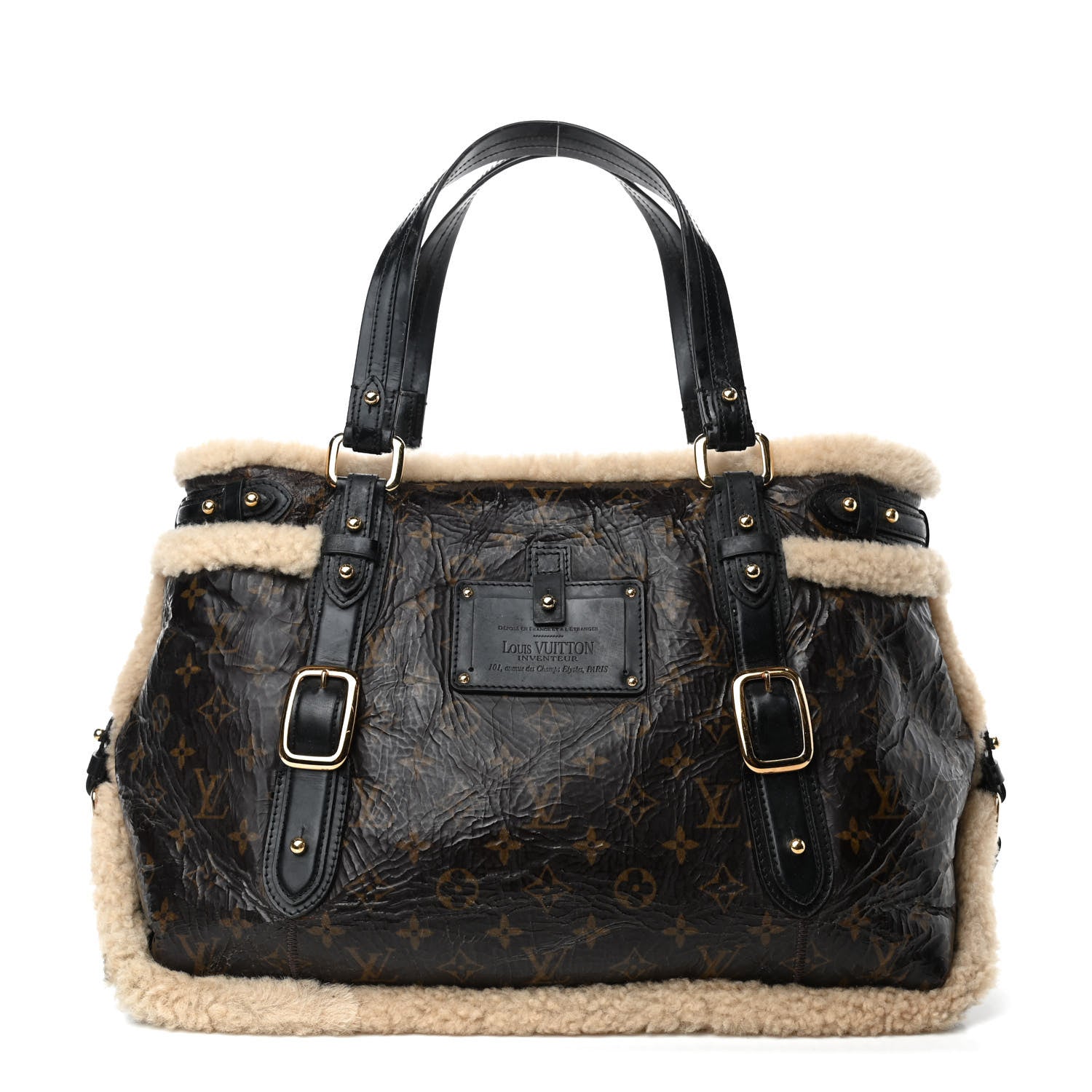 Louis Vuitton Patent Monogram Shearling Sac Thunder 1 of 10