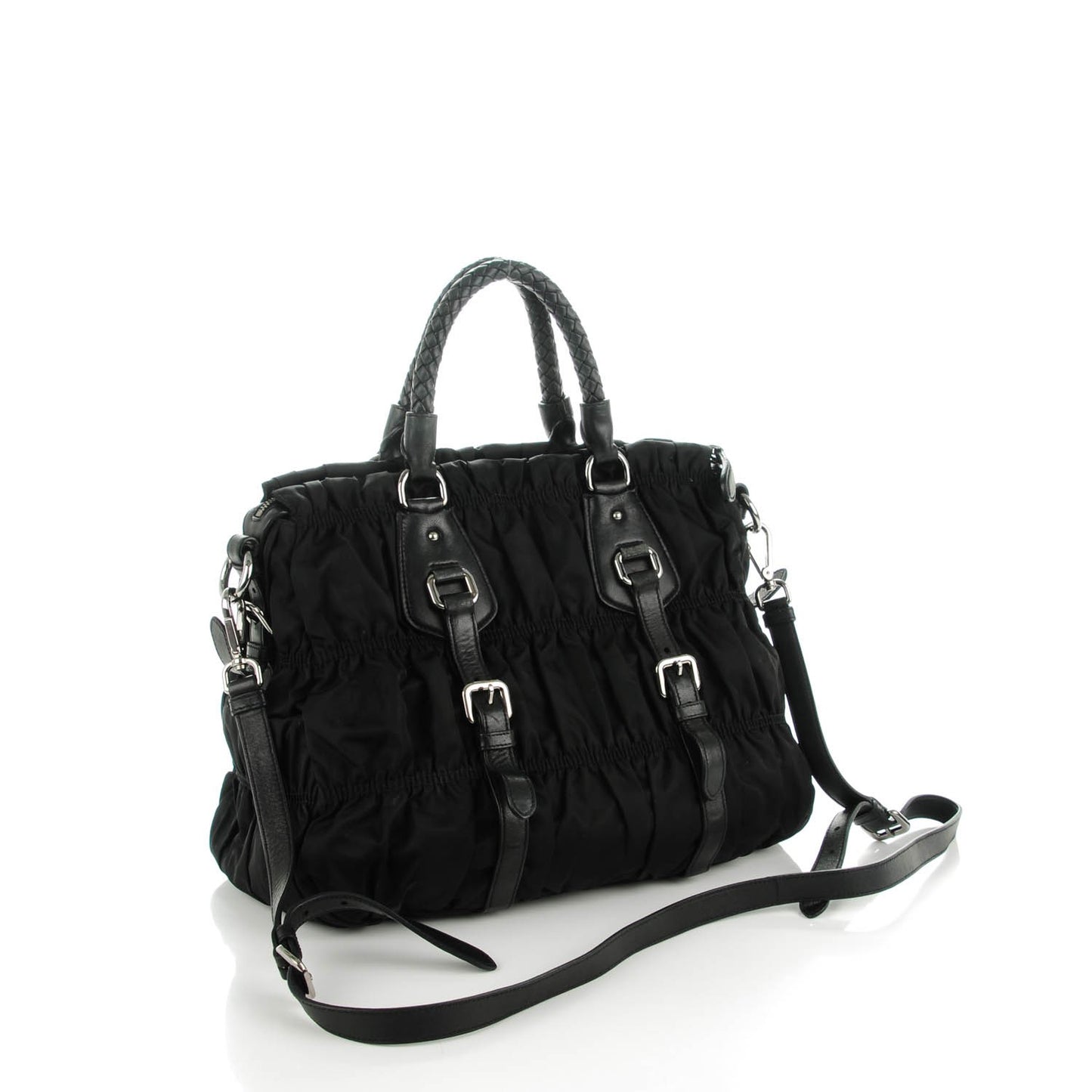 Tessuto Nylon Gaufre Tote Nero Black