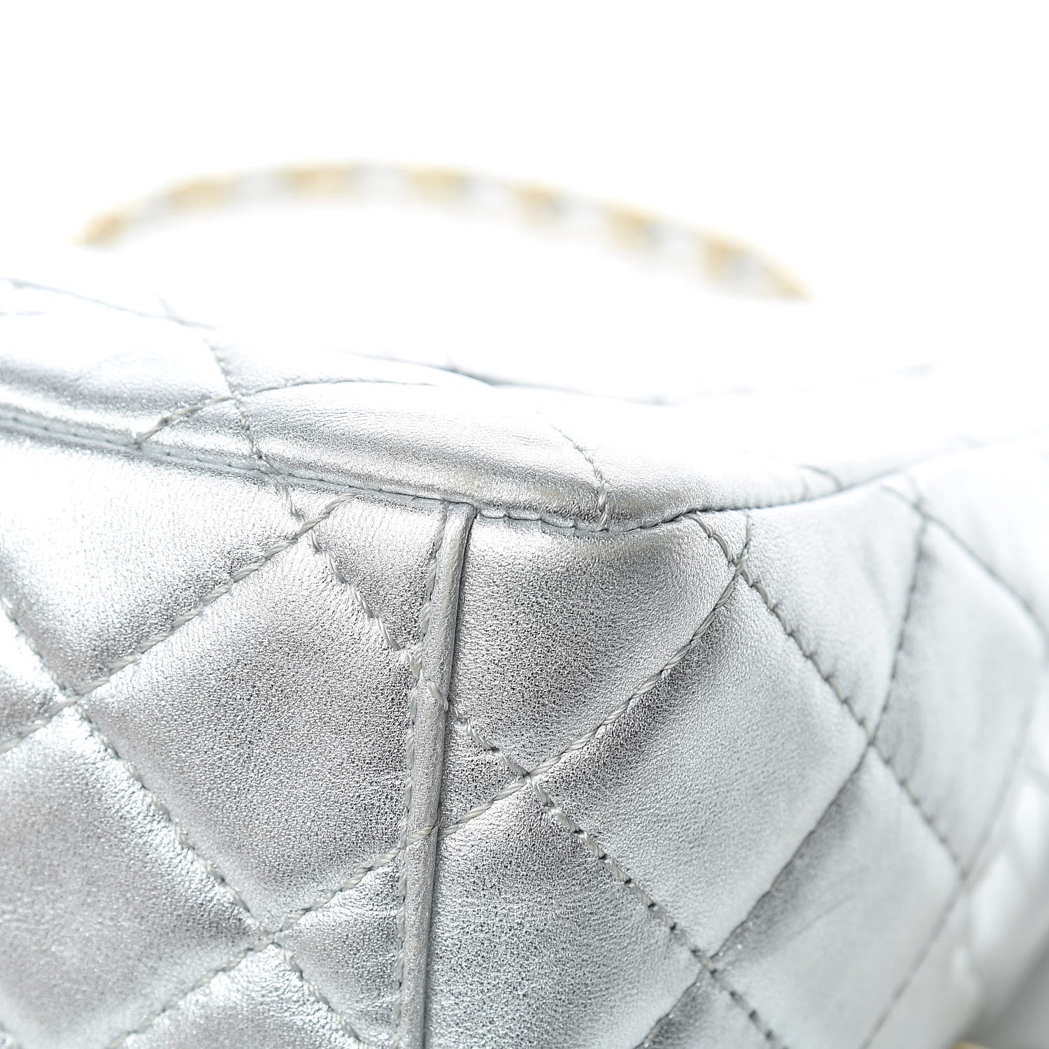 Chanel Metallic Lambskin Quilted Maxi Single Flap Silver 18 of 27