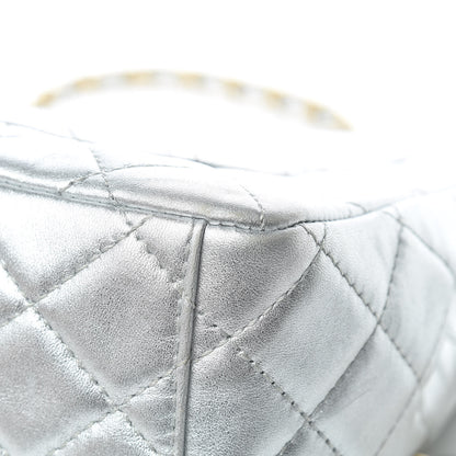 Chanel Metallic Lambskin Quilted Maxi Single Flap Silver 18 of 27