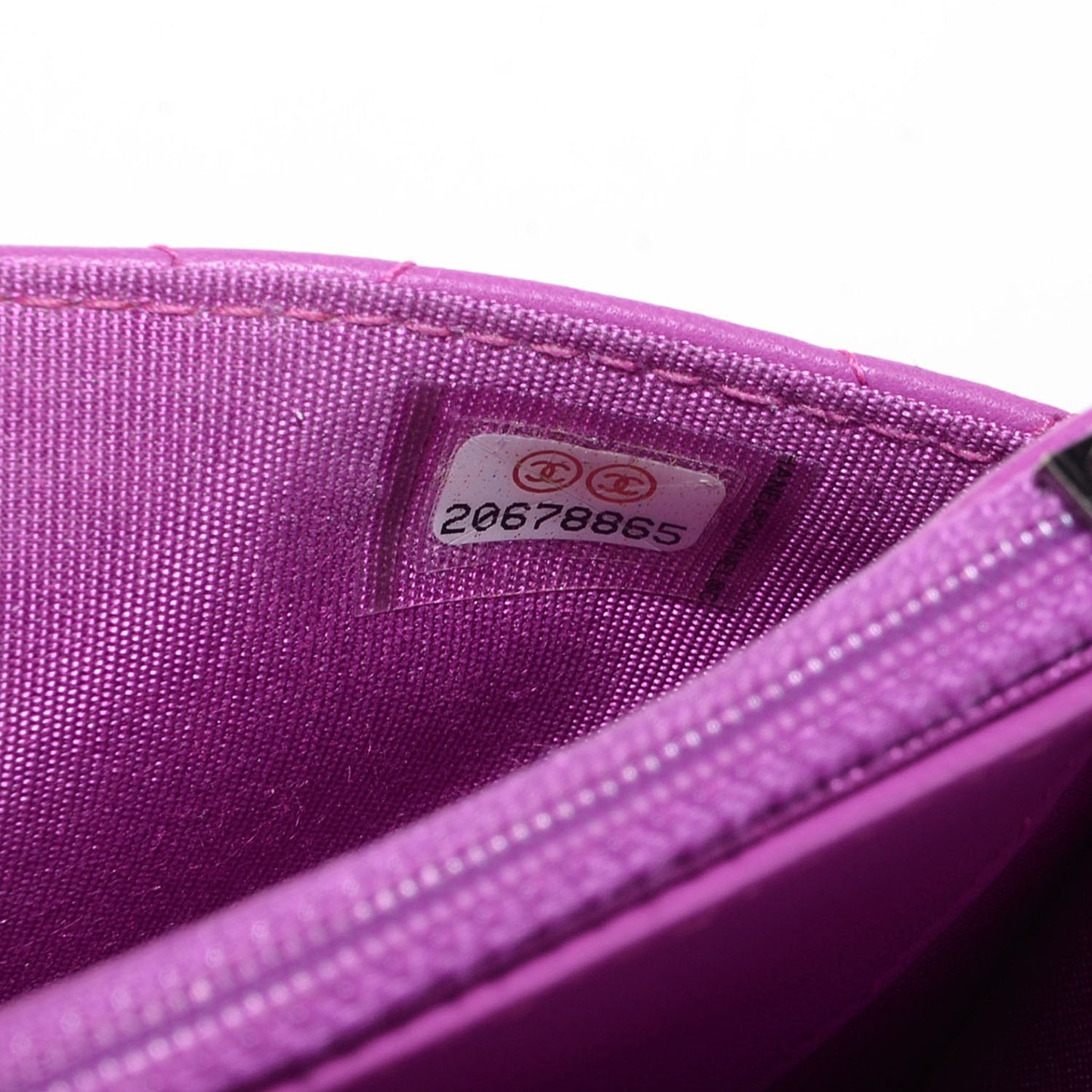 Lambskin Boy Wallet On Chain WOC Pink