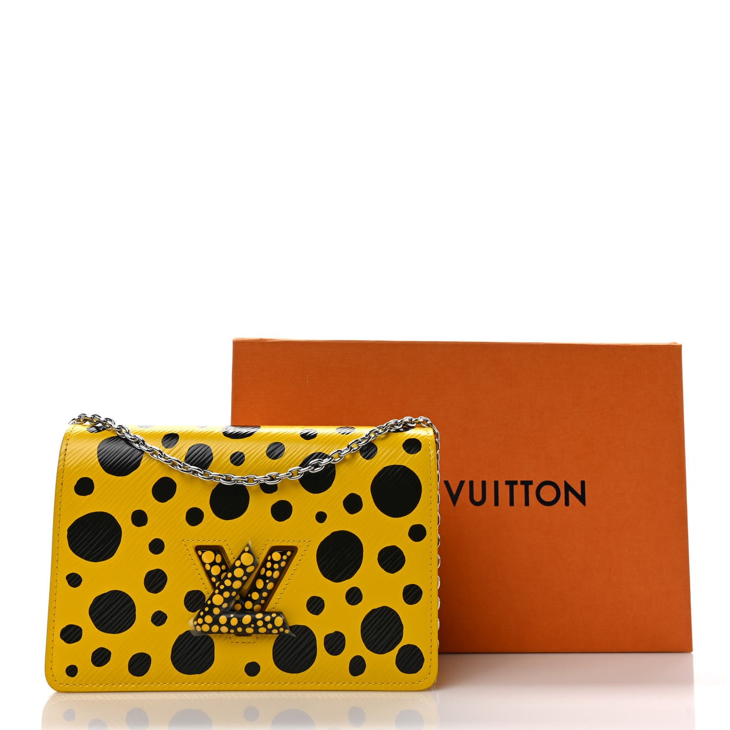 LV x YK Epi Infinity Dots Twist Belt Chain Wallet Yellow Black