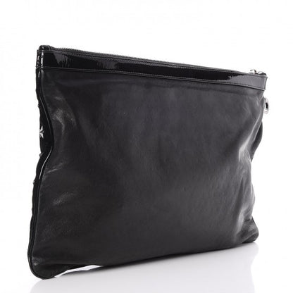 Jimmy Choo Lambskin Velvet Star Studded Clutch Wristlet Bag Black 3 of 7