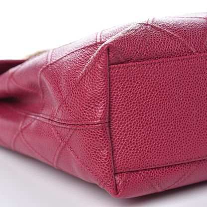 Chanel Caviar Diamond Stitched Shoulder Bag Dark Pink 8 of 15