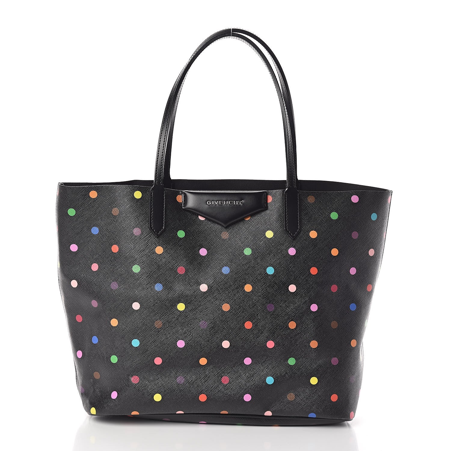 Givenchy Textured Coated Canvas Medium Dots Print Antigona Tote Black 3 of 9