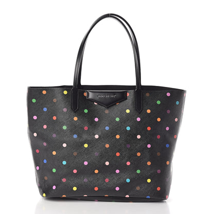 Givenchy Textured Coated Canvas Medium Dots Print Antigona Tote Black 3 of 9