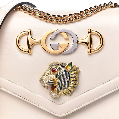 Gucci Vitello Palmellato Lux Crystal Medium Rajah Shoulder Bag Mystic White Multicolor 13 of 13
