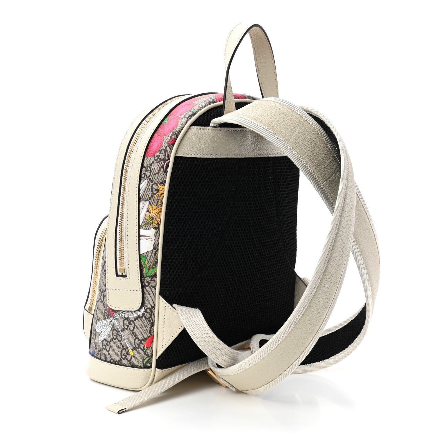 Gucci GG Supreme Monogram Flora Web Small Ophidia Day Backpack White 3 of 9
