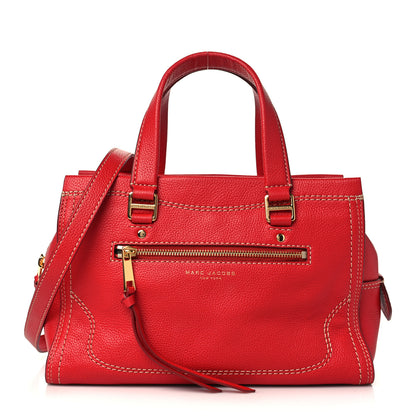 Marc Jacobs Textured Calfskin Cruiser Satchel Fire Red 1 of 8