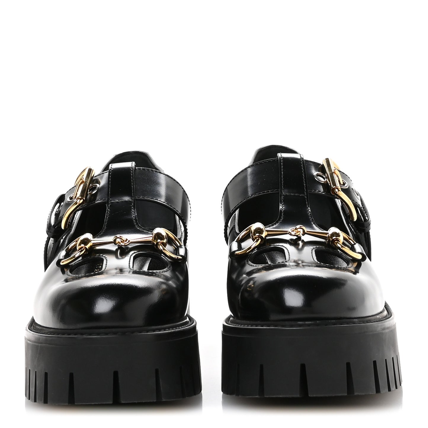 Cordovan Lux Womens Horsebit Platform Mary Jane Loafers 38.5 Black