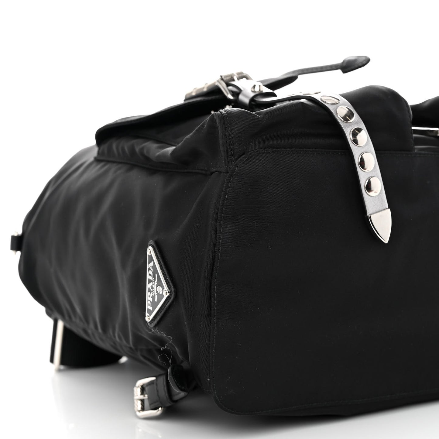 Nylon New Vela Studded Backpack Black Cromo
