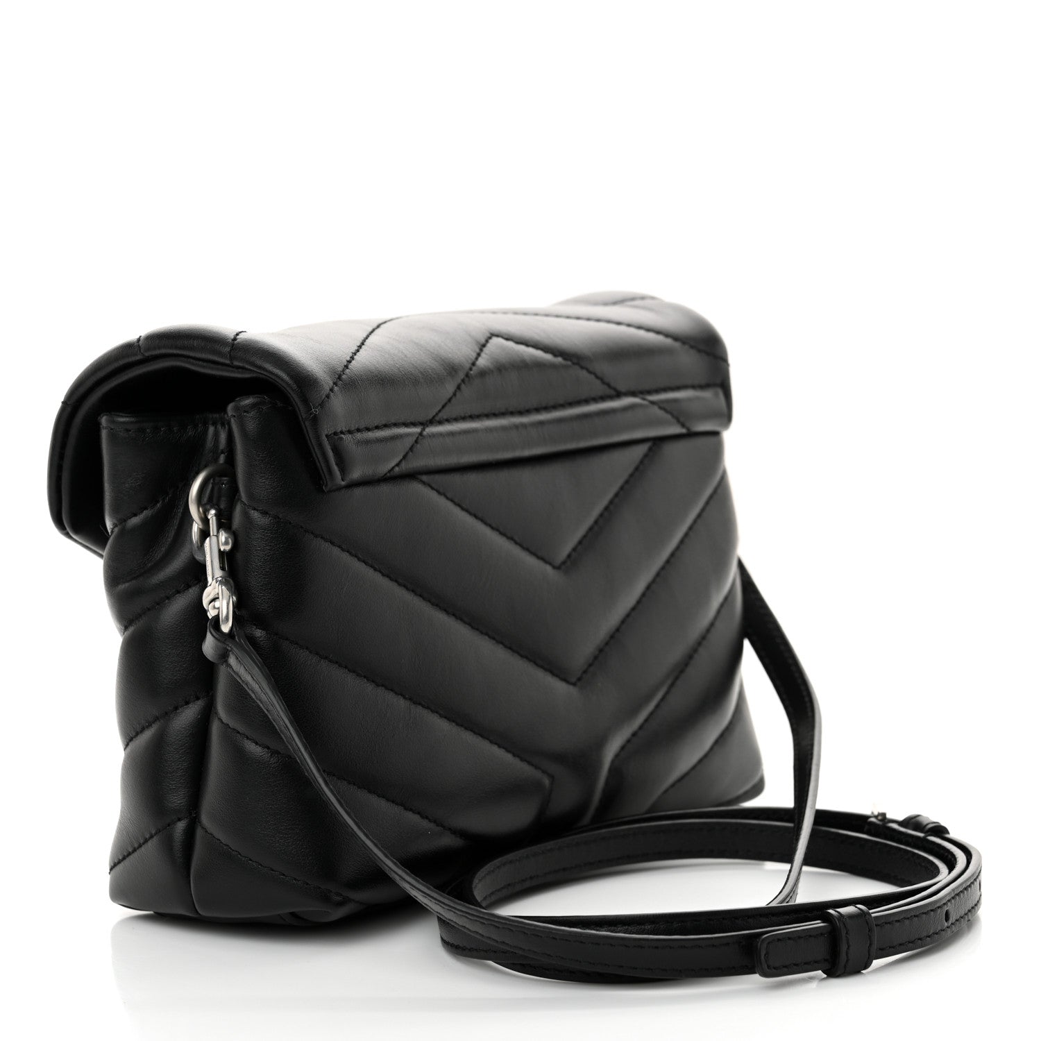 Saint Laurent Calfskin Y Quilted Monogram Toy Loulou Crossbody Bag Black 3 of 10