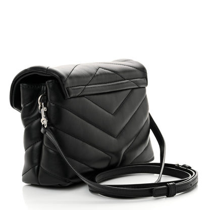 Saint Laurent Calfskin Y Quilted Monogram Toy Loulou Crossbody Bag Black 3 of 10