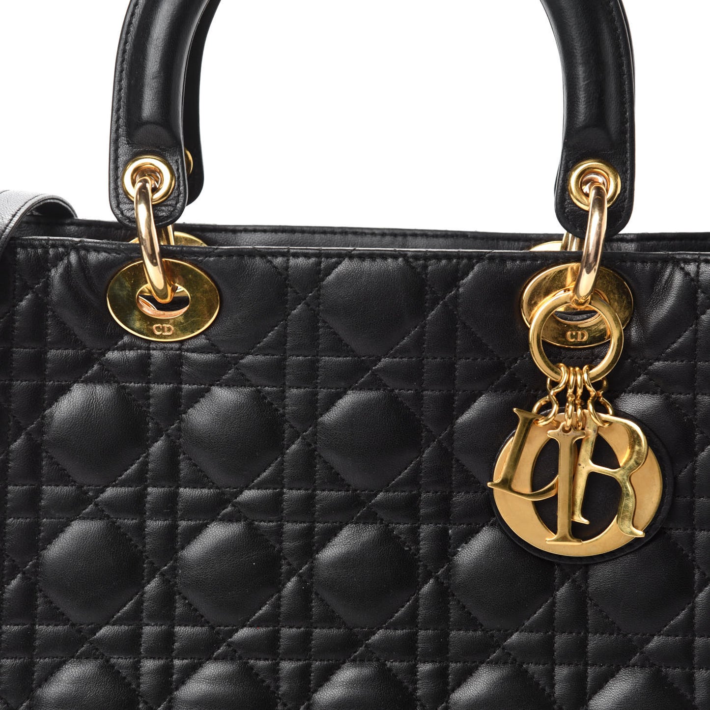 Lambskin Cannage Large Lady Dior Black