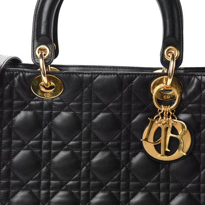 Christian Dior Lambskin Cannage Large Lady Dior Black 14 of 14