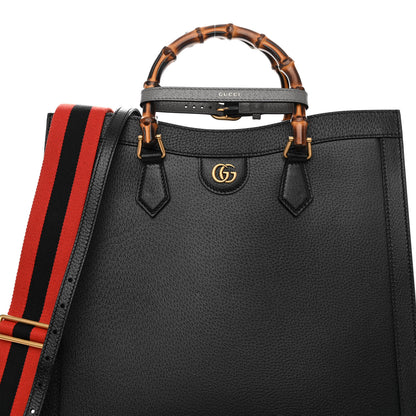Gucci Wonka Grain Calfskin Large Diana Tote Bag Black 7 of 9