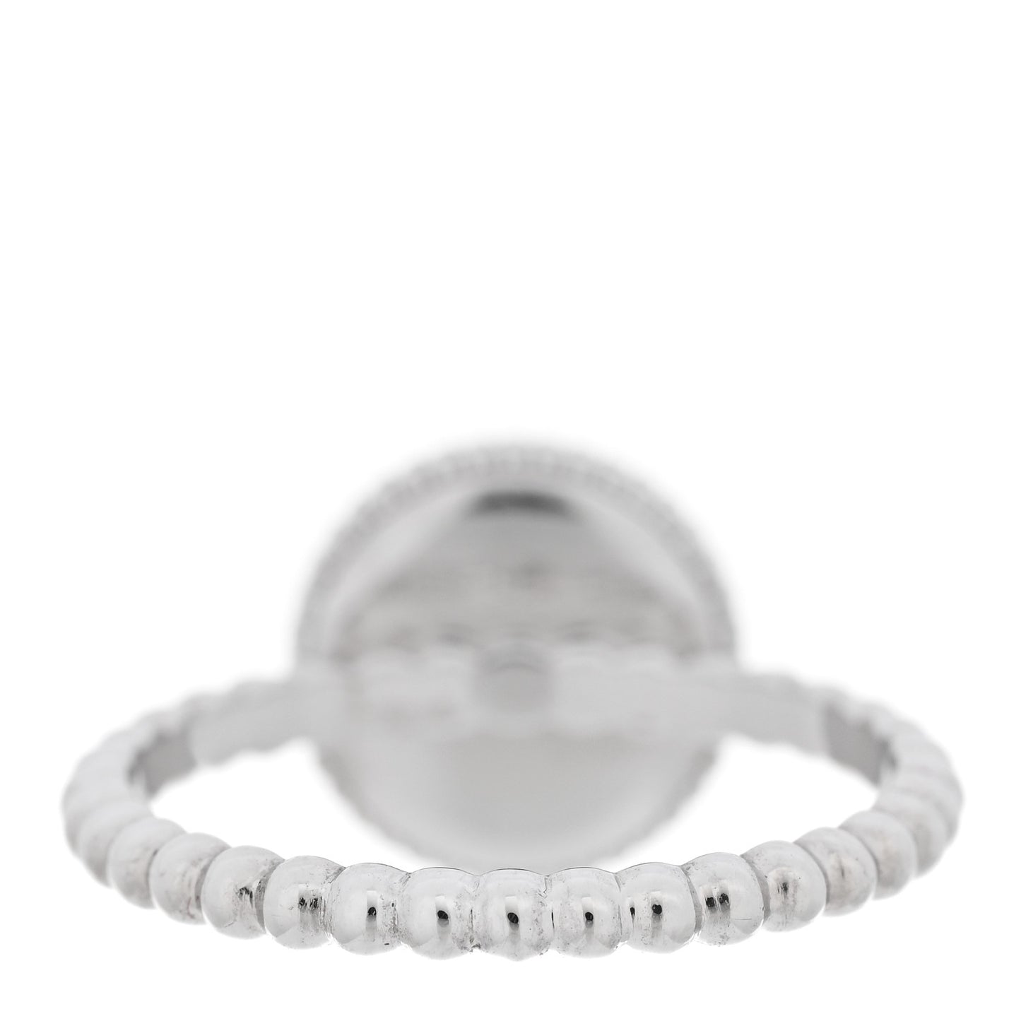 18K White Gold Diamond Rose Des Vents Pave Ring 50 5.25