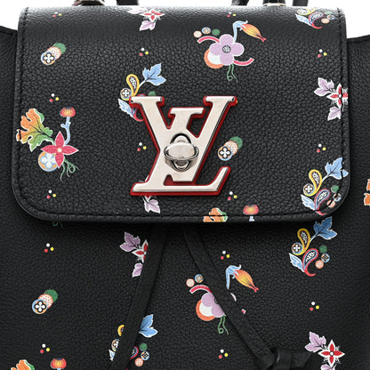 Louis Vuitton Calfskin Flower Lockme Mini Backpack Black Multicolor 8 of 12