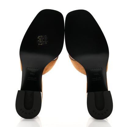 Hermes Suede Goatskin Helia 60 Sandals 38.5 Naturel 5 of 9