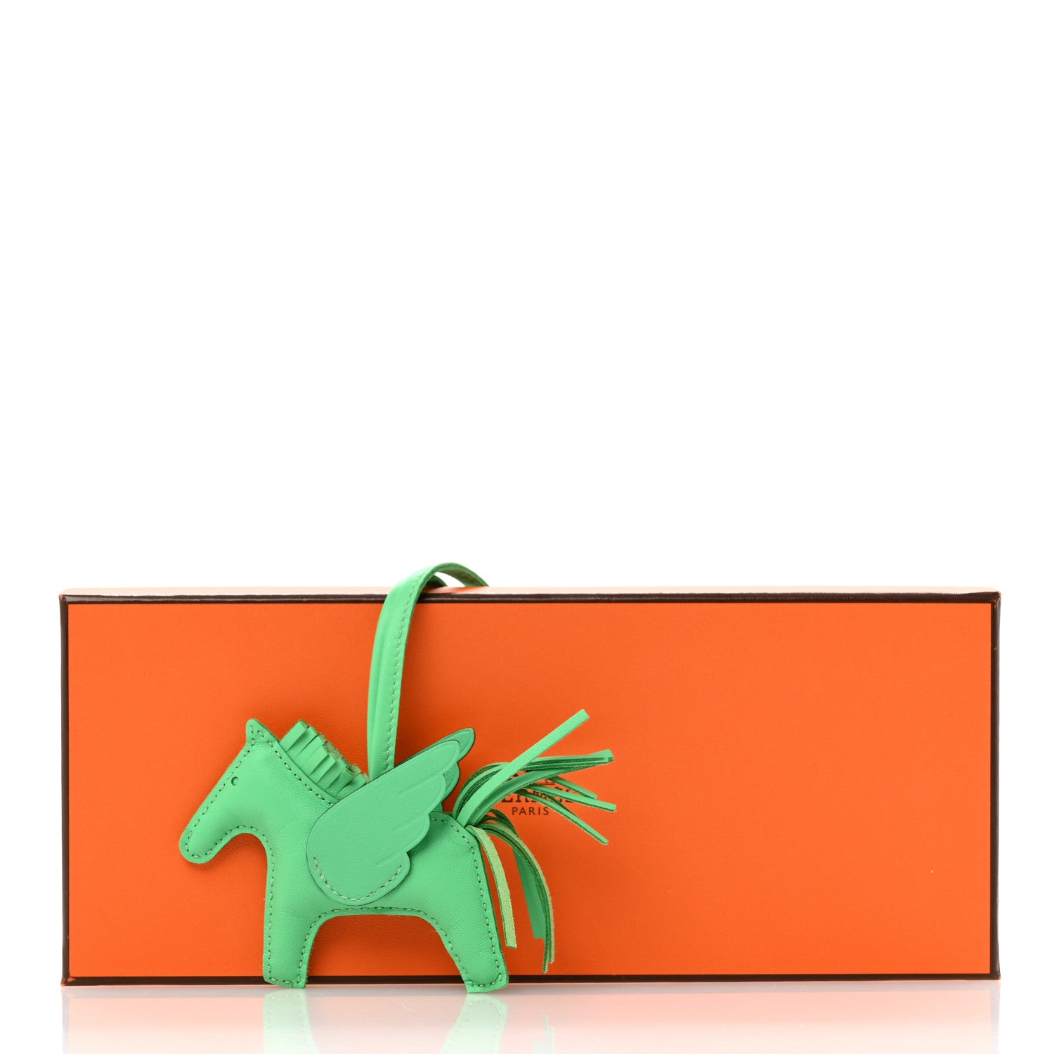 Hermes Milo Lambskin Grigri Rodeo Pegase Horse Bag Charm PM Vert Comics 6 of 6