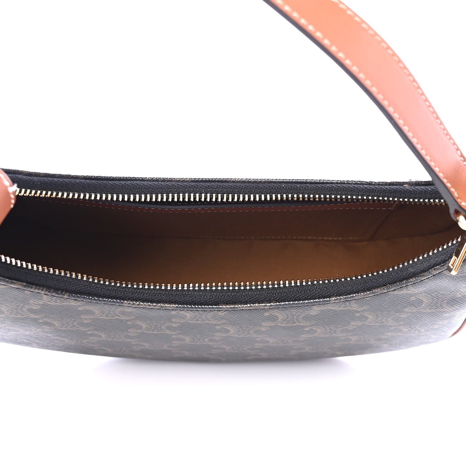 Celine Triomphe Canvas Calfskin Ava Shoulder Bag Tan 5 of 5