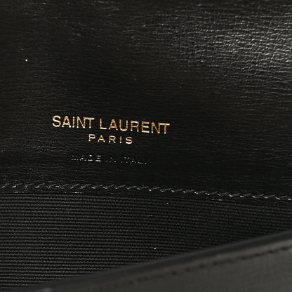 Saint Laurent Grained Calfskin Monogram Phone Holder Crossbody Black 6 of 9