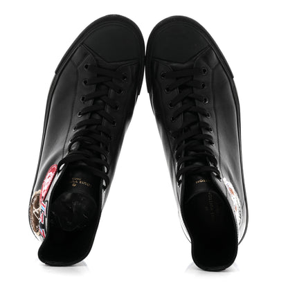 Louis Vuitton Calfskin LV League Tattoo Sneaker Boots 8.5 Black 2 of 10