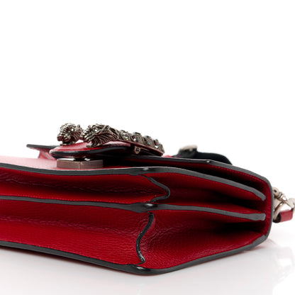 Gucci Dollar Calfskin Crystal Web Mini Dionysus Bamboo Top Handle Bag Hibiscus Red 11 of 13